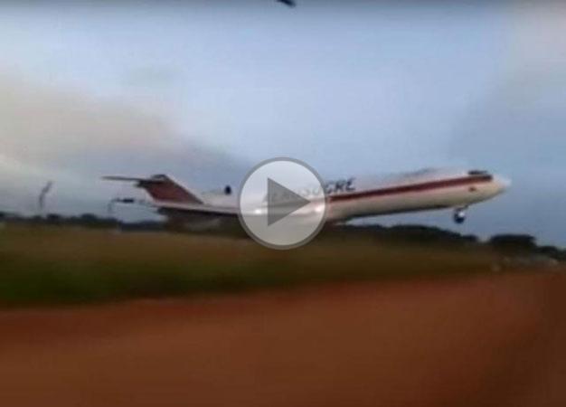 Too long takeoff for an Aerosucre Boeing 727 in Colombia